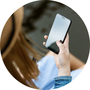 woman holding phone