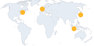 world map with location indicating at japan, indonesia, usa, uk