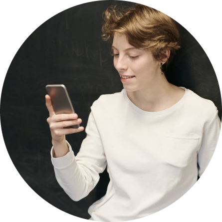 woman with phone